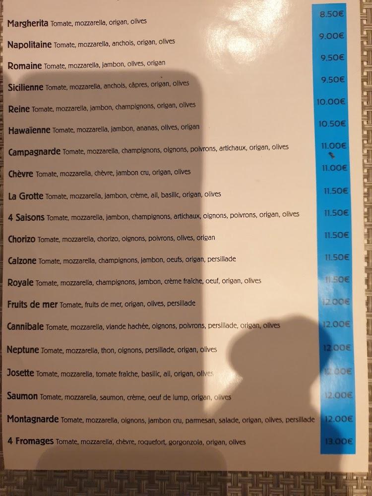 La Grotte Italienne Restaurant - Menu Image 2
